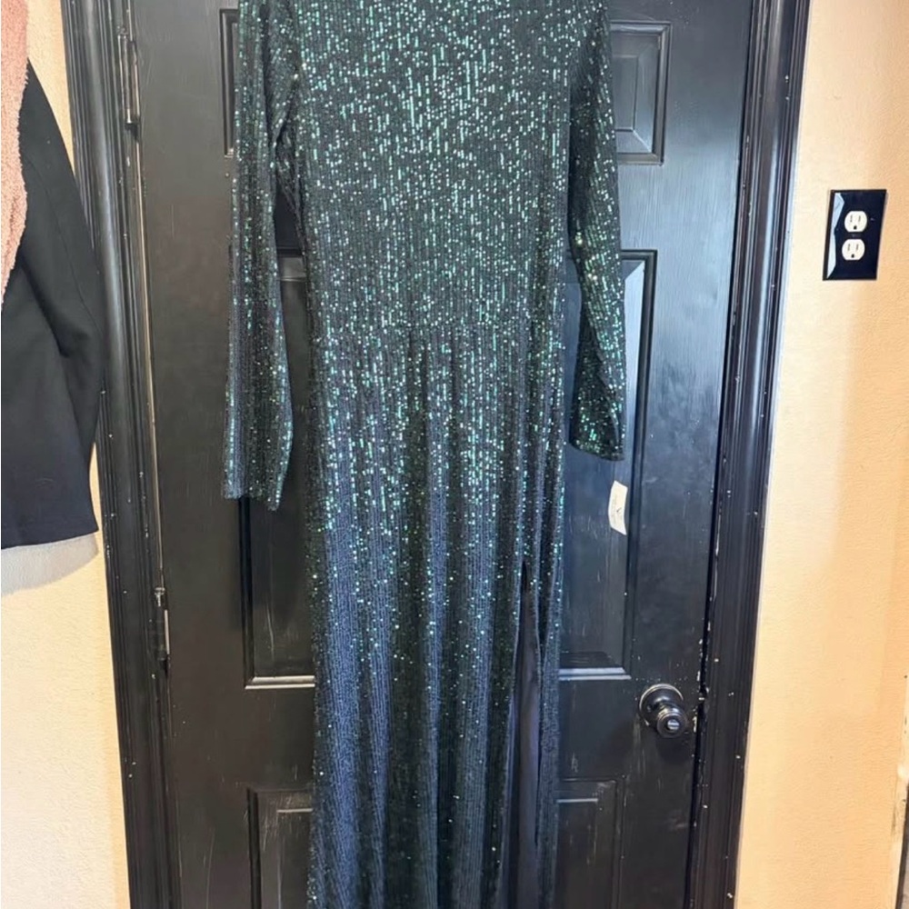 Windsor Sparkling Green Long Sleeve Dress